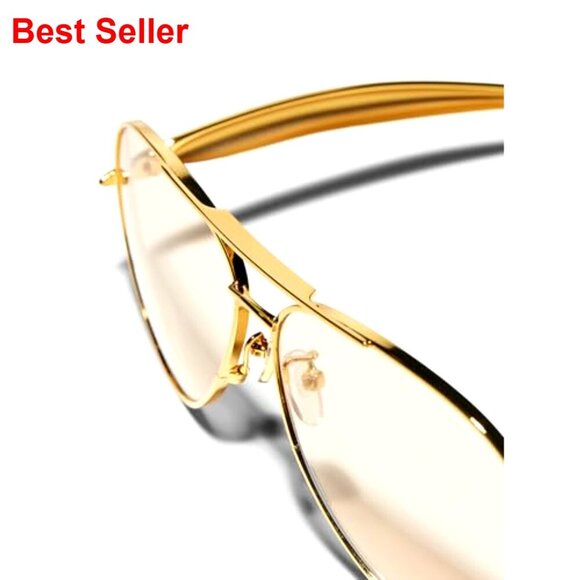 Metal Oversized Aviator Sunglasses with UV Protection main image 4